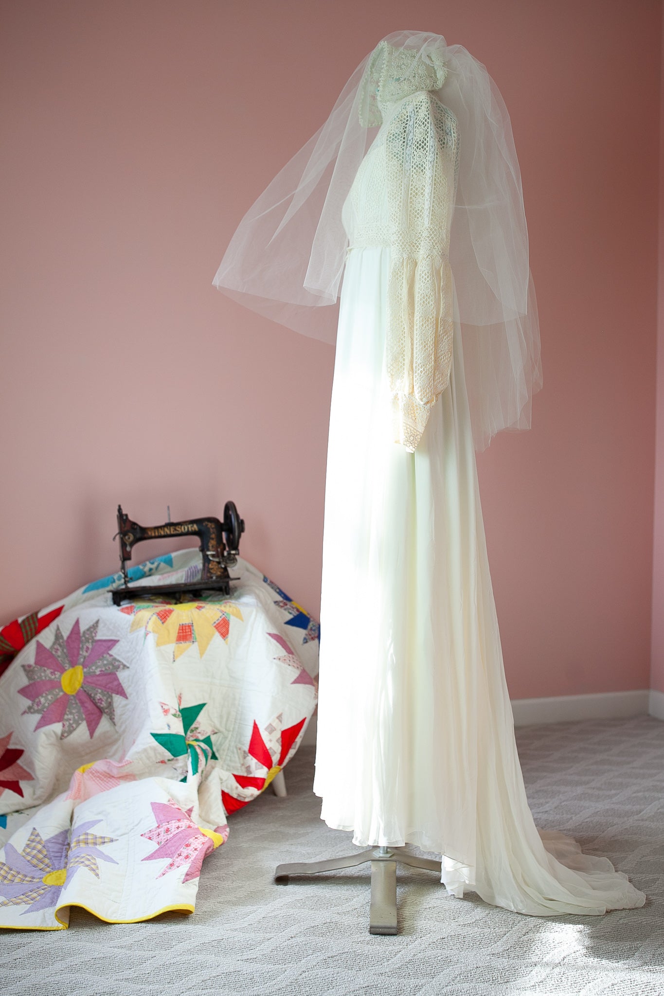 Vintage Wedding Dress- 1970's Dress -William Cahill