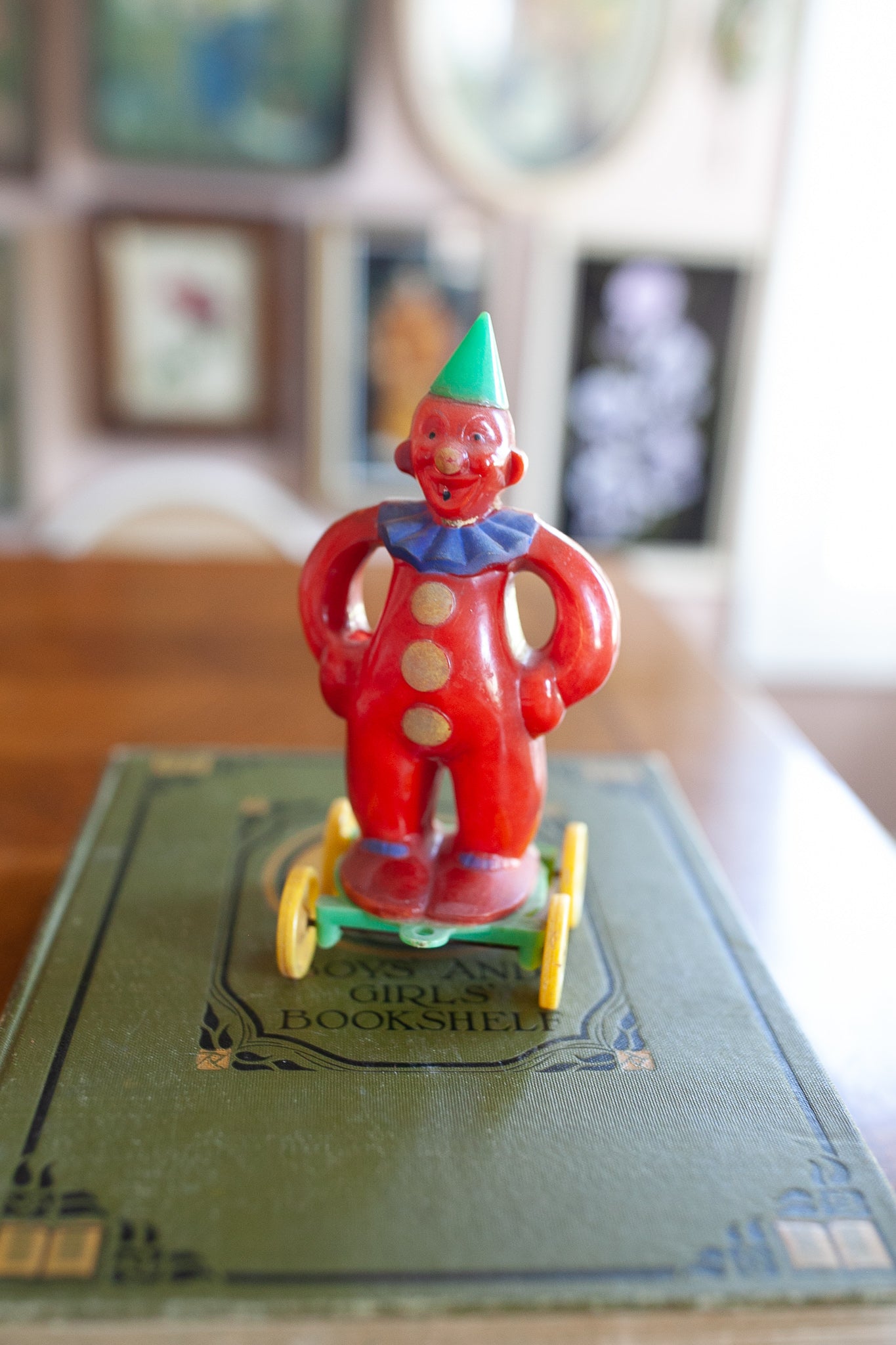 Vintage Clown - Plastic Clown -Rosbro plastic clown pull toy candy container