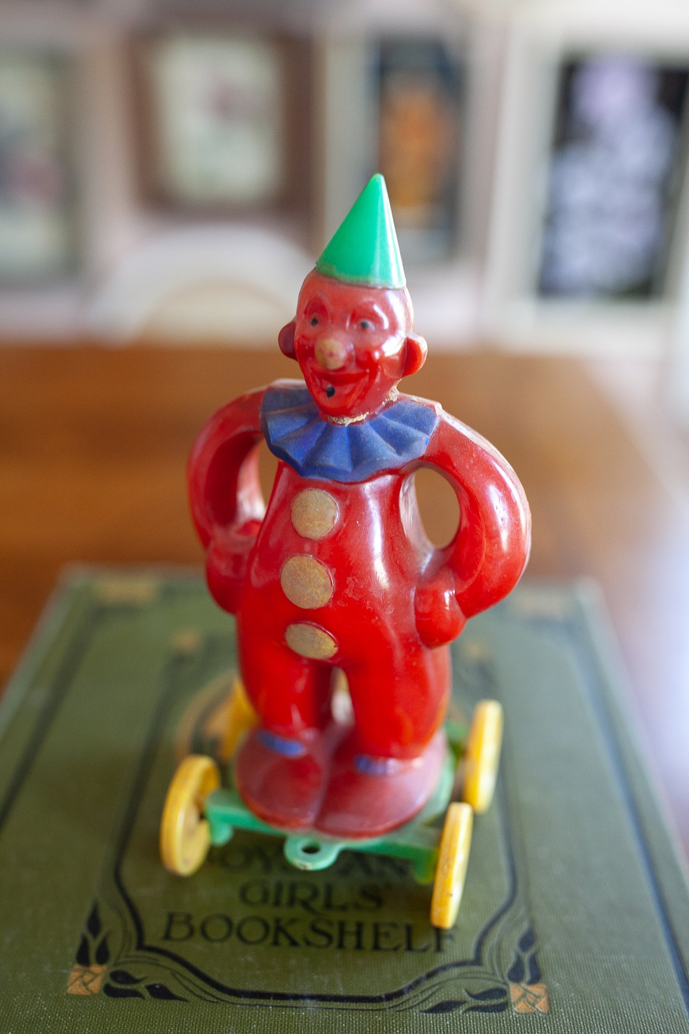 Vintage Clown - Plastic Clown -Rosbro plastic clown pull toy candy container