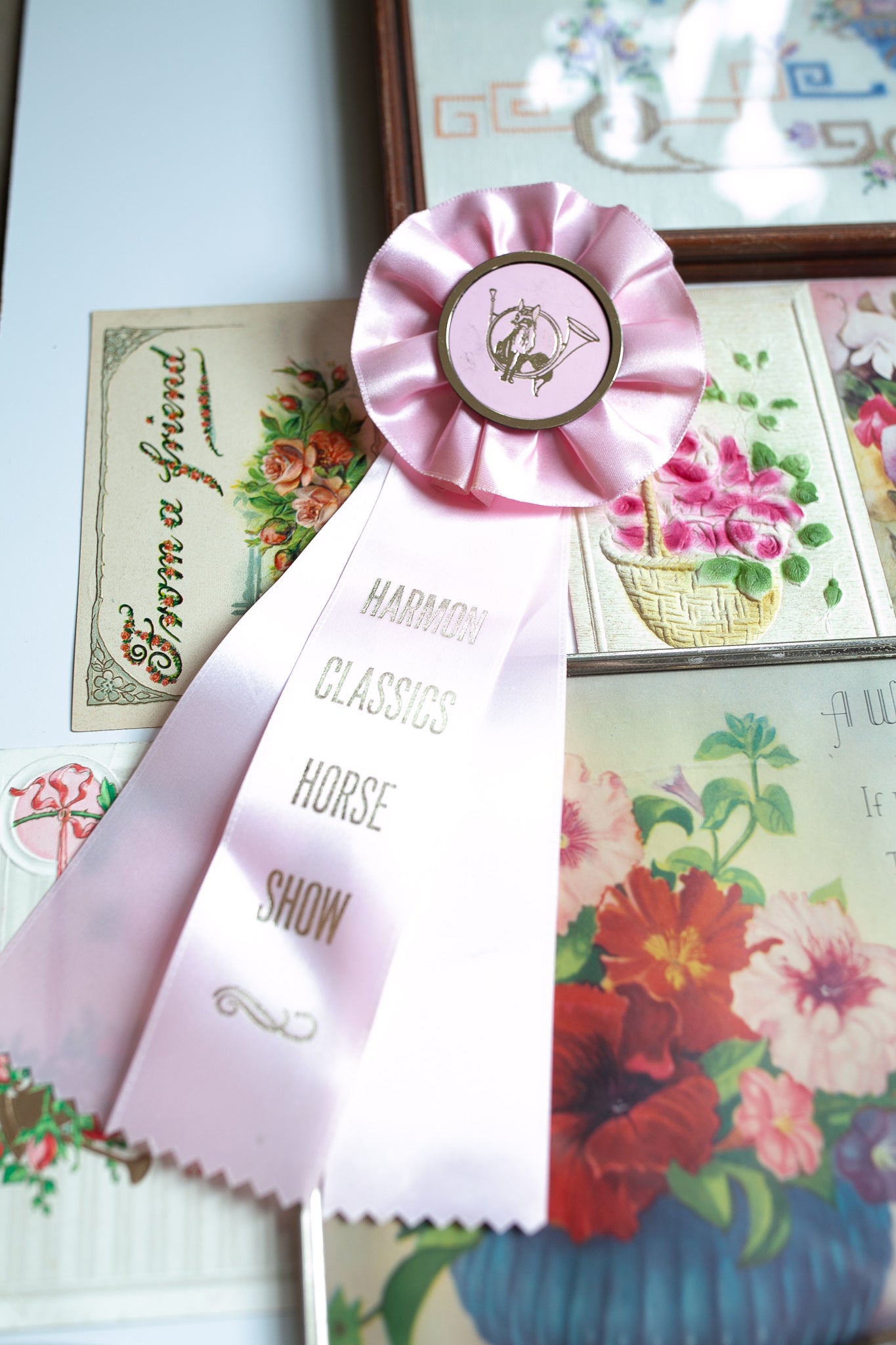 Vintage Pink Prize Ribbon - Horse Ribbon - Pink Ribbon