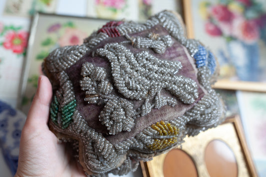 Vintage Beaded Whimsy - Bird Whimsy - Whimsy Pillow