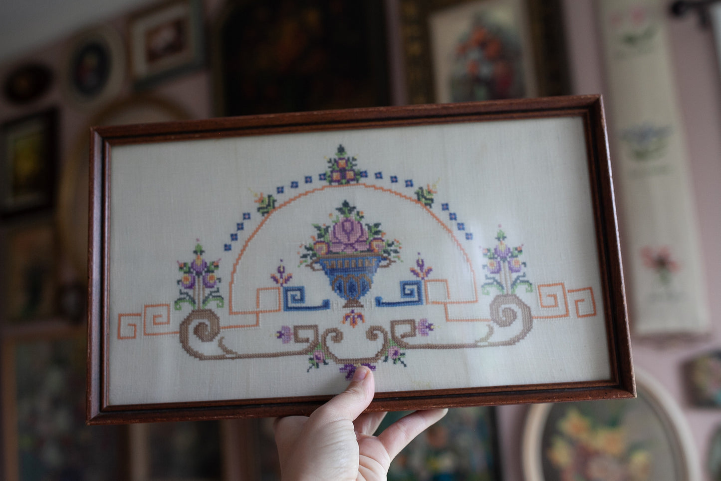 Vintage Floral Framed - Framed Cross Stitch