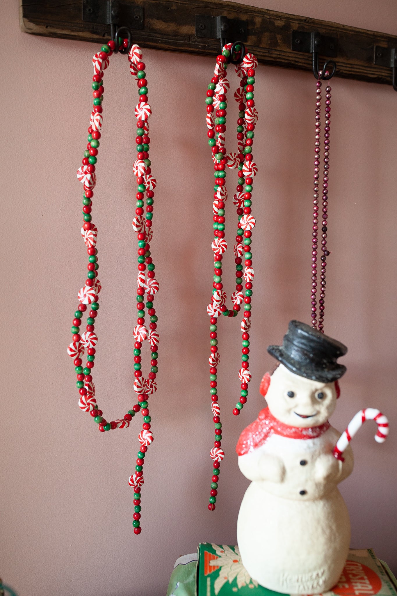 Vintage Garland- Christmas Garland -Candy wood Garland