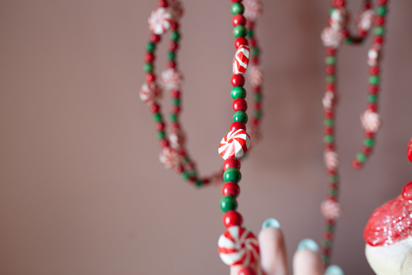 Vintage Garland- Christmas Garland -Candy wood Garland