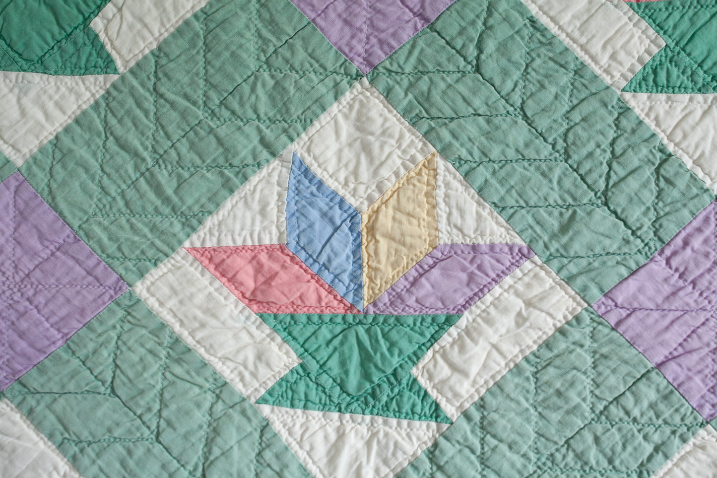 Quilt- Vintage Quilt- Purple -LeMoyne Star Pattern