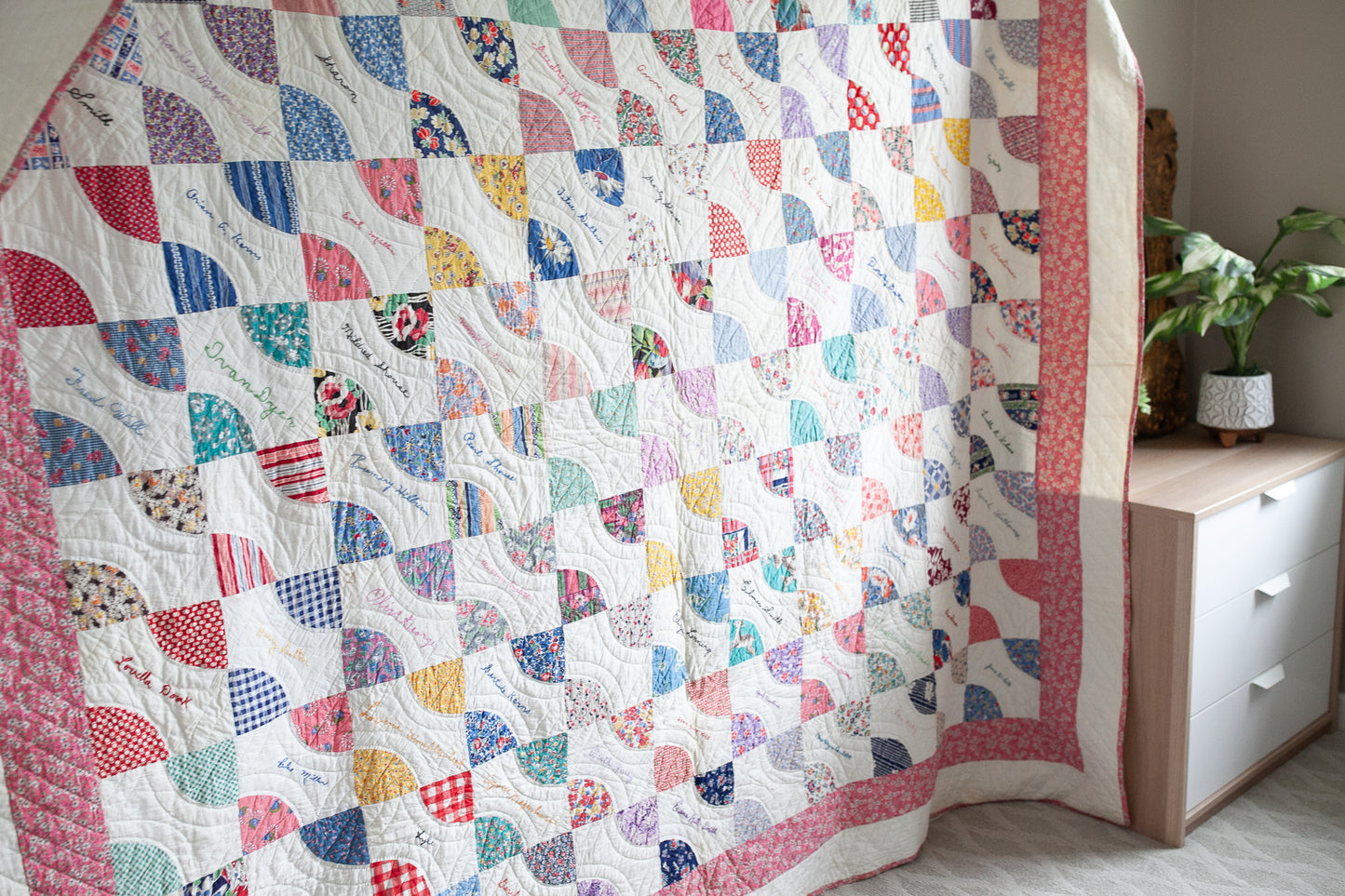 Vintage Quilt- Quilt- Autograph Quilt -1940s