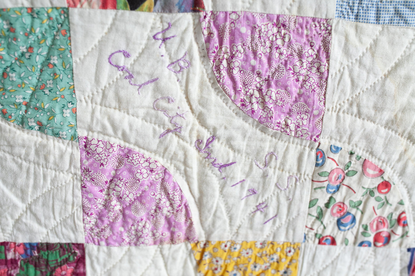 Vintage Quilt- Quilt- Autograph Quilt -1940s