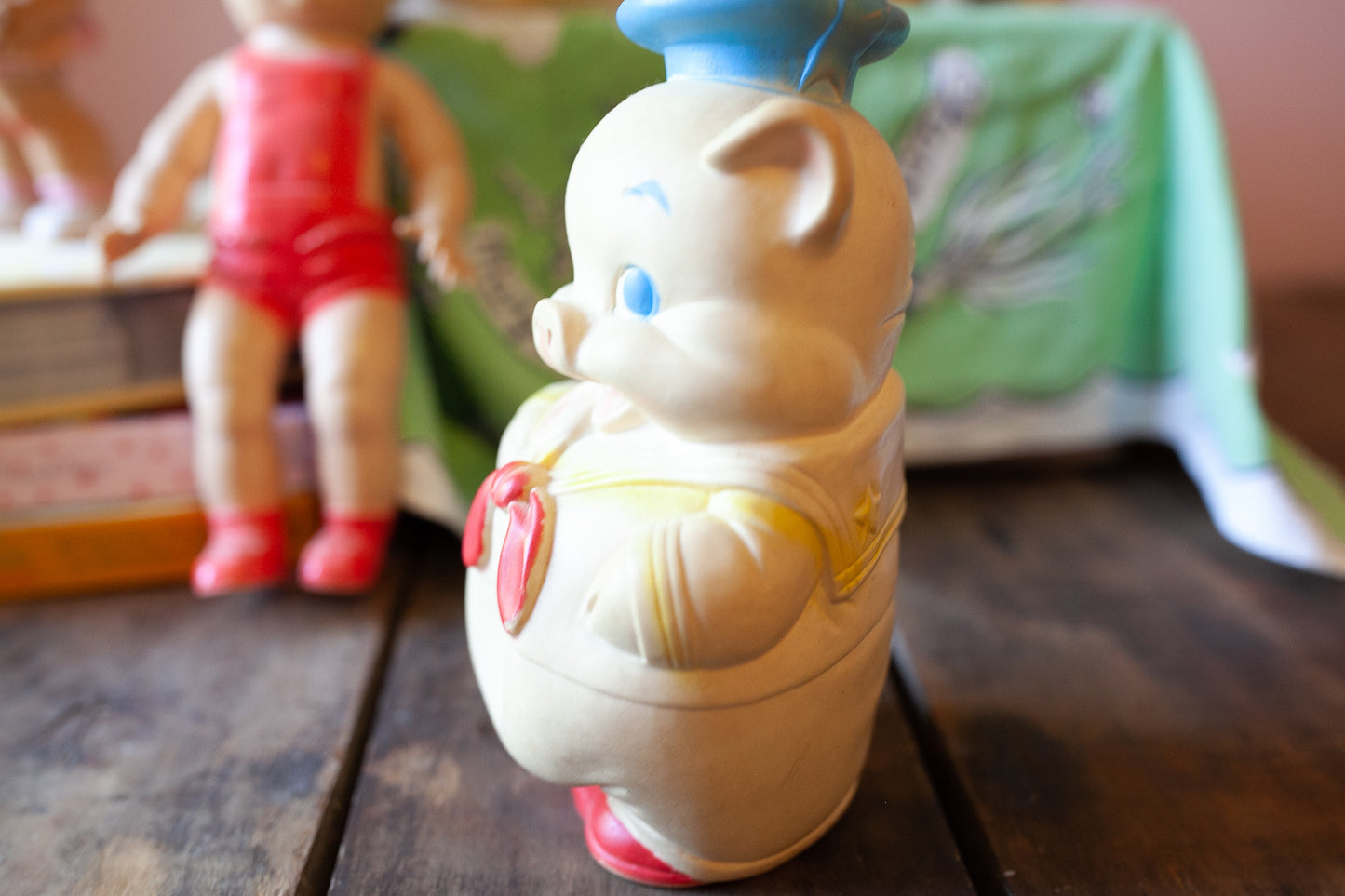 Vintage 1958 Edward Mobley Sailor Pig Rubber Squeak Toy