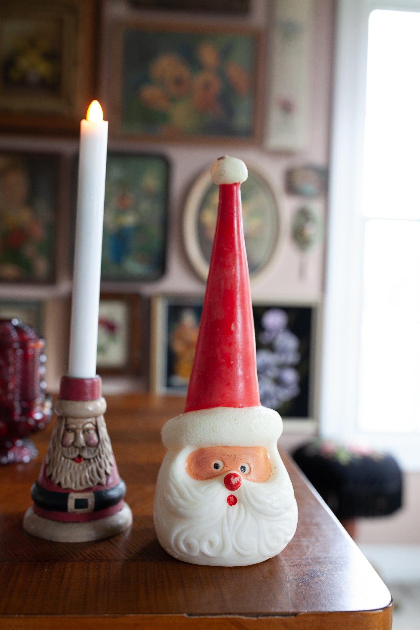 Vintage Santa Candle- Santa
