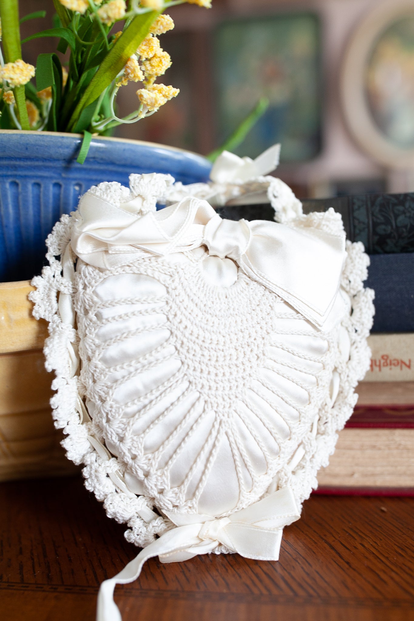 Vintage Crochet Heart Pin Cushion - Pin Cushion Heart