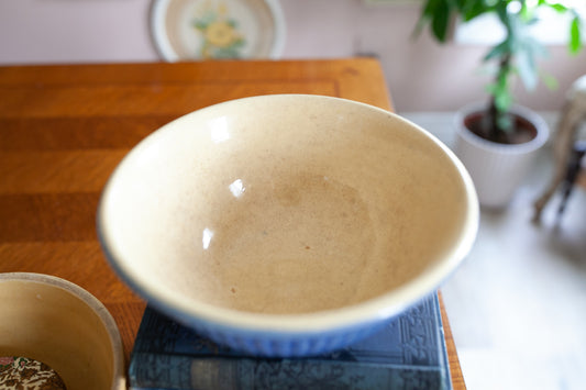 Blue Crock - Vintage Crock - Blue Stoneware bowl