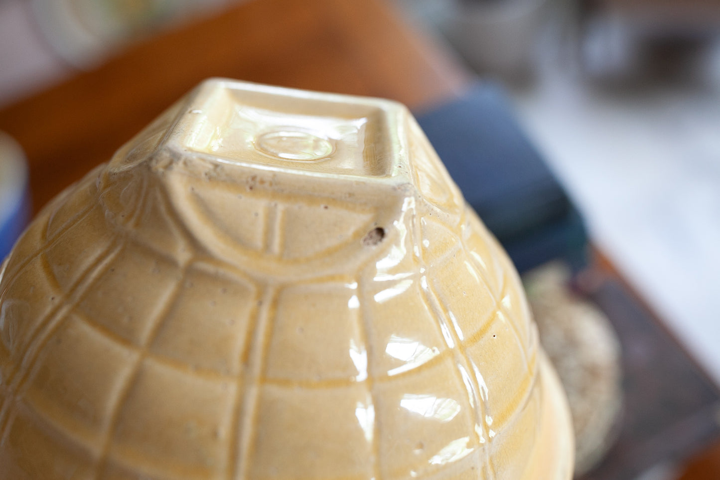 Vintage Yellow Ware Bowl - McCoy Pottery Windowpane bowl