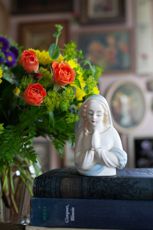 Vintage Mary Statue - Mary Vase- Planter