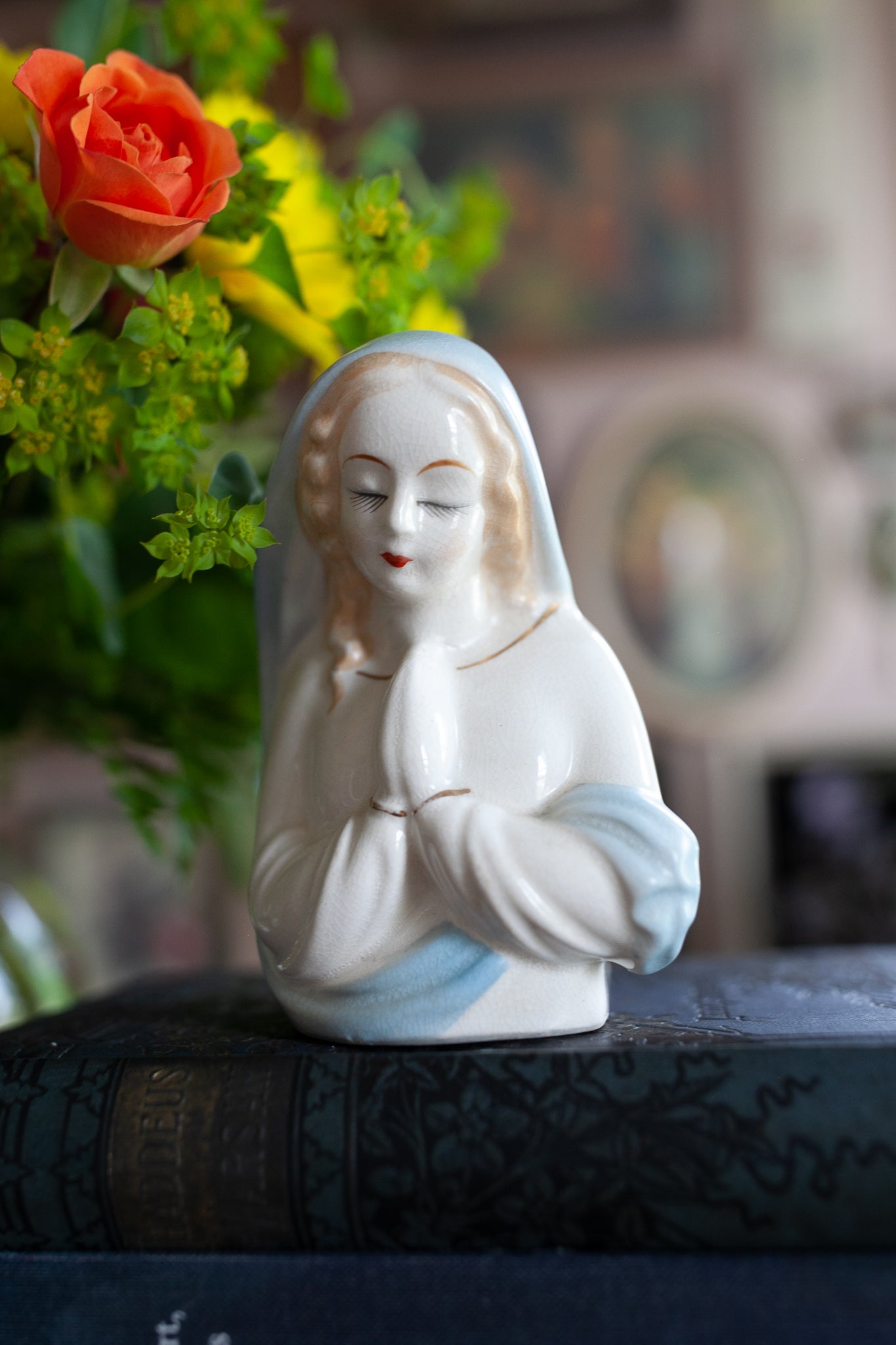 Vintage Mary Statue - Mary Vase- Planter