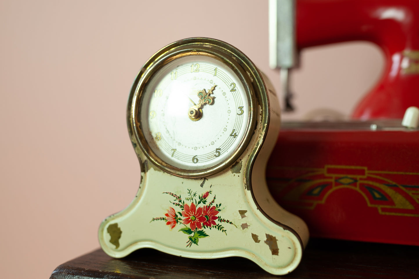 Emes German Clock - Vintage Floral Clock