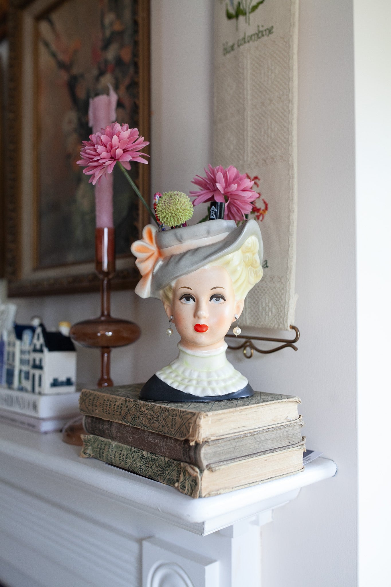 Vintage Lady Head Vase- Relpo Head 2054