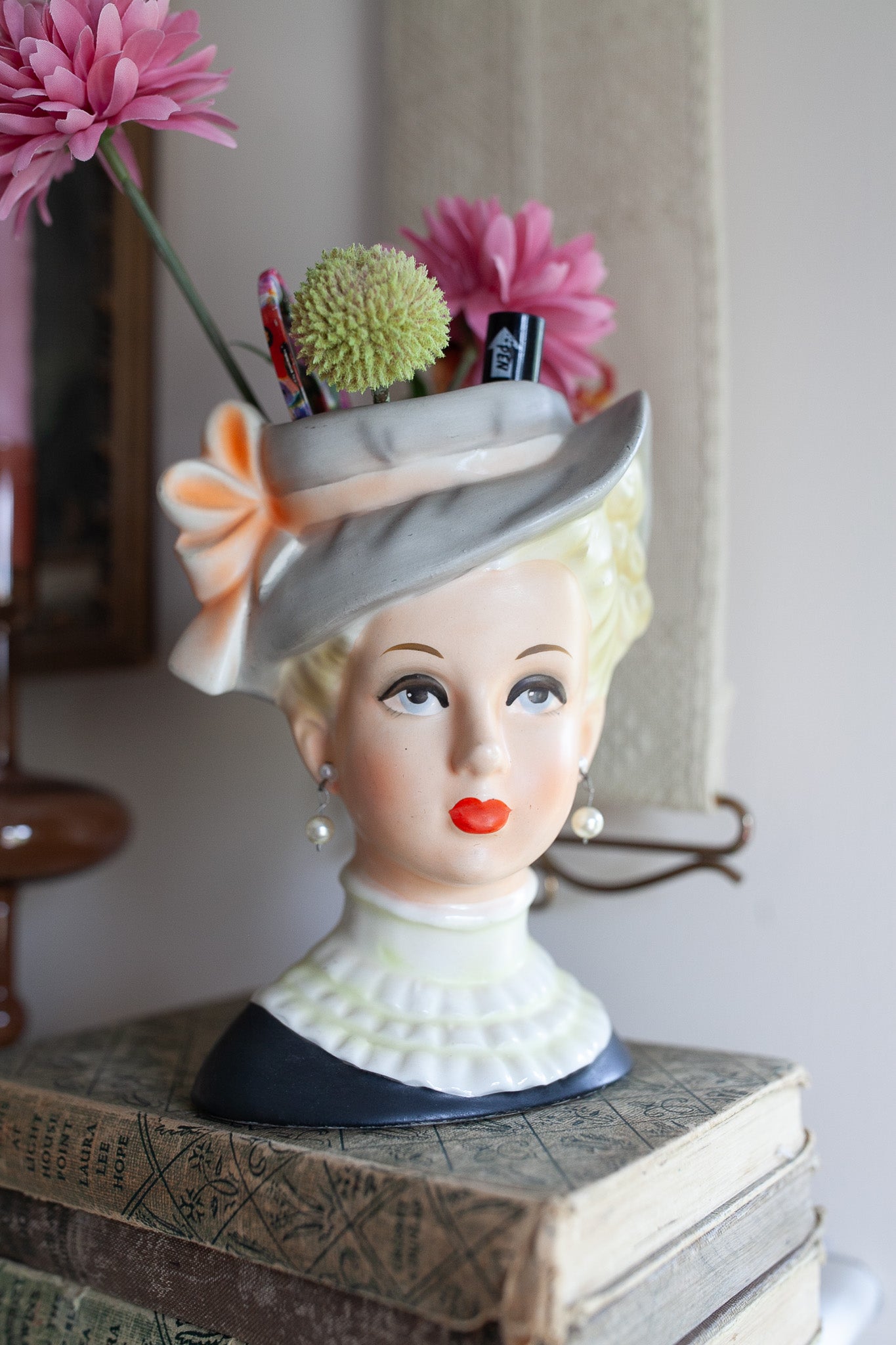 Vintage Lady Head Vase- Relpo Head 2054