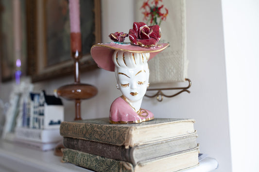 Vintage Lady Head Vase- Glamour Girl