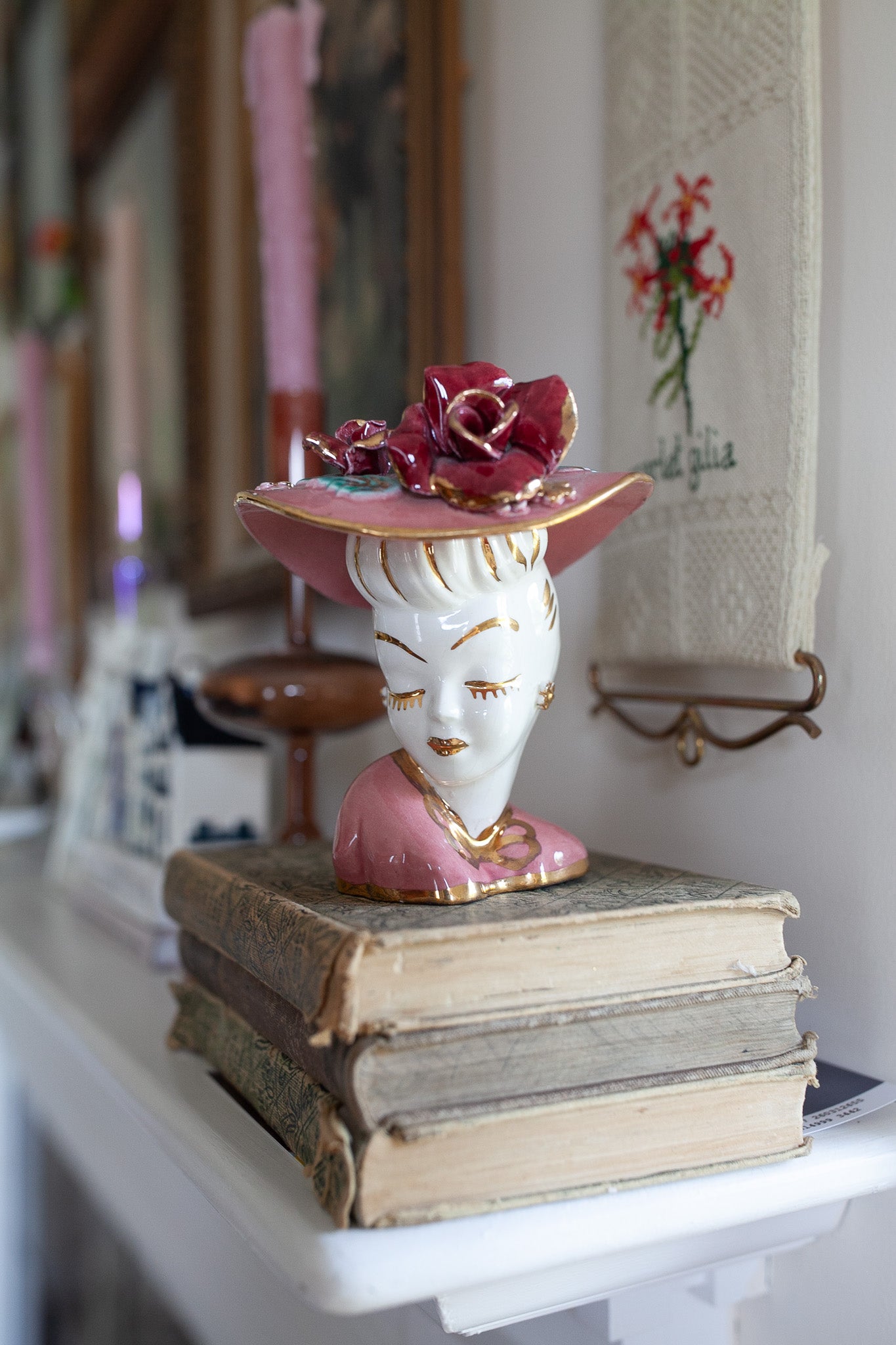 Vintage Lady Head Vase- Glamour Girl