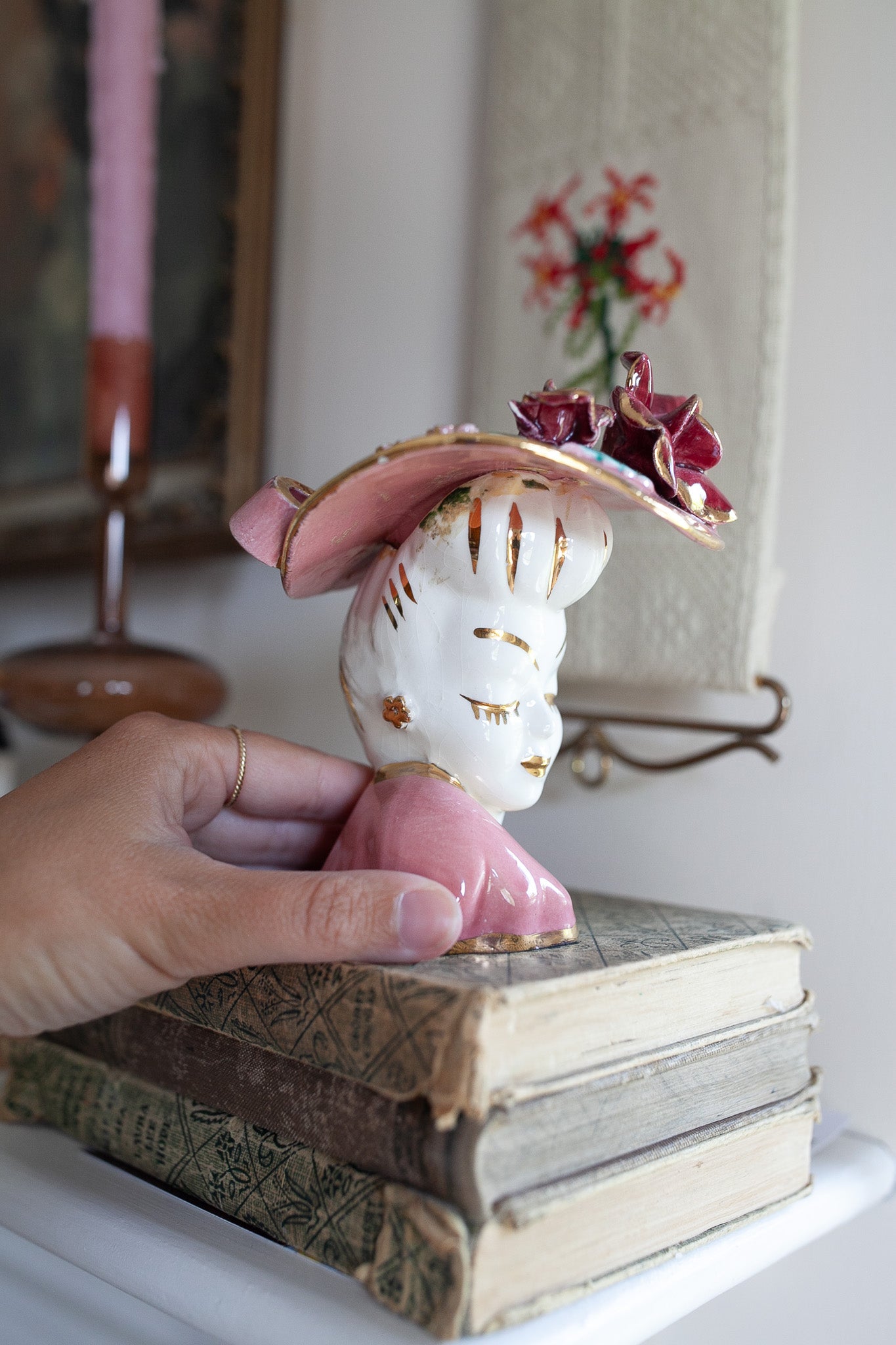 Vintage Lady Head Vase- Glamour Girl