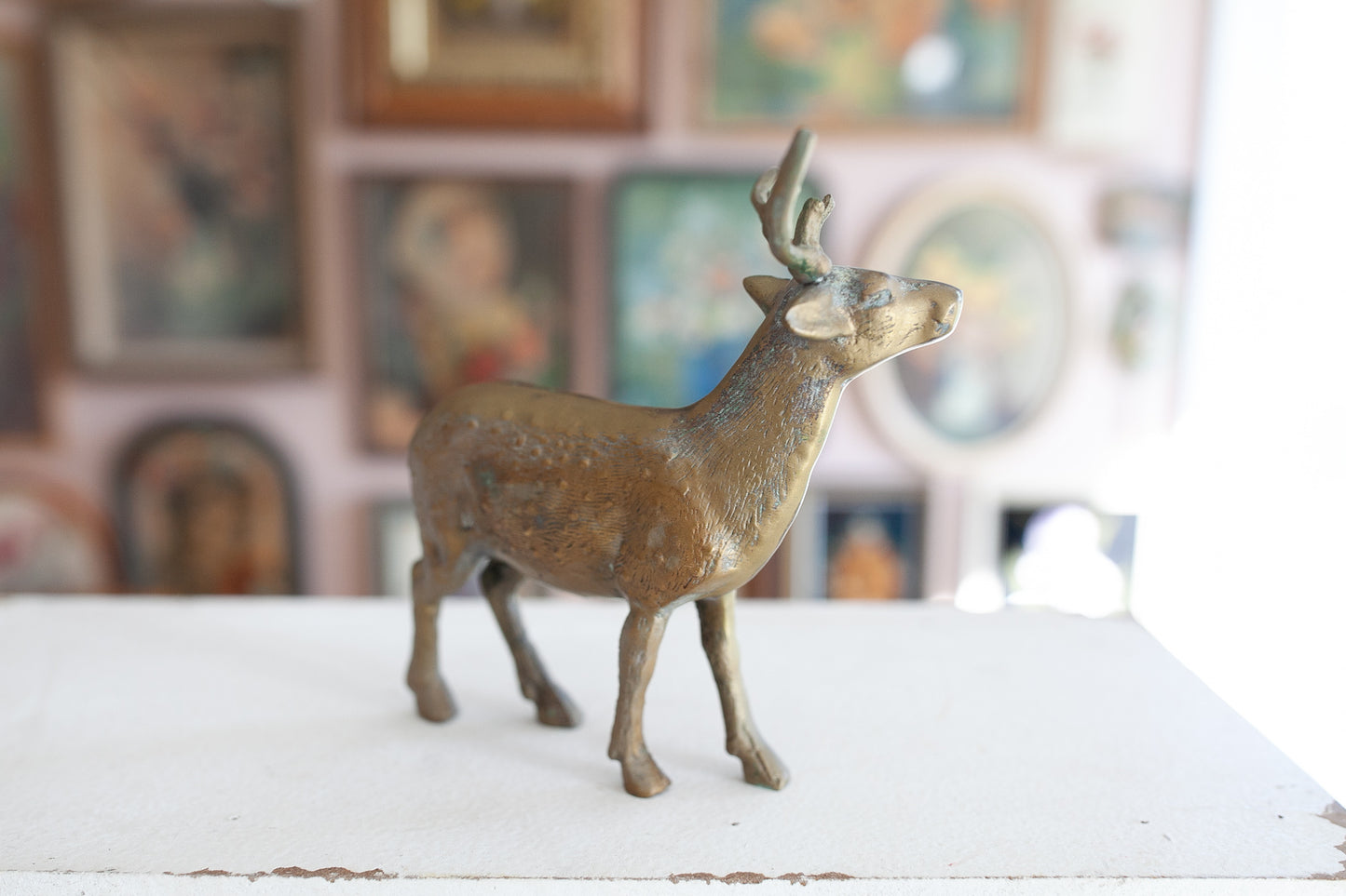 Vintage Brass Deer- Reindeer - Brass