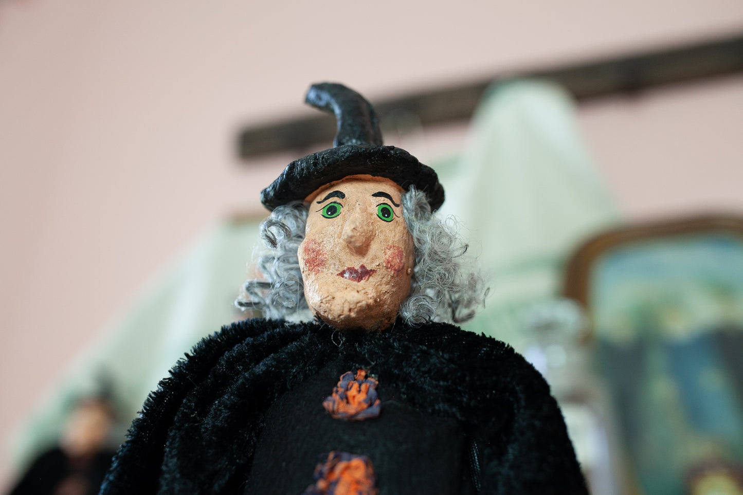 Monnie Wilson paper mache witch- Vintage Witch- Vintage Halloween