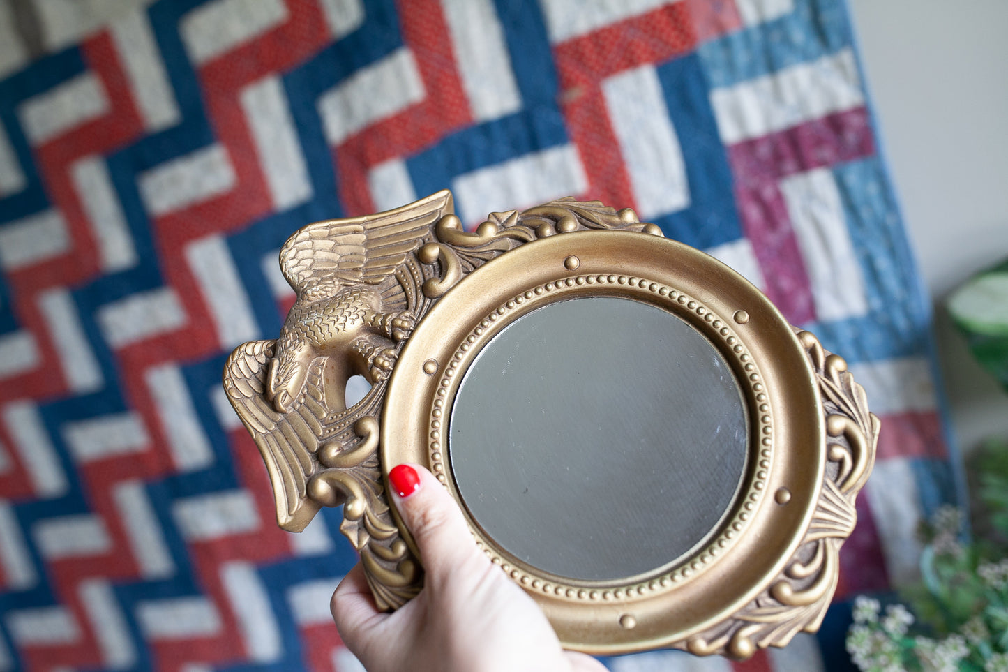 Vintage Eagle Mirror - Port hole Mirror - Vintage Mirror