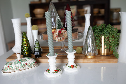 Vintage Pfaltzgraff Christmas Heritage Candlestick Holders