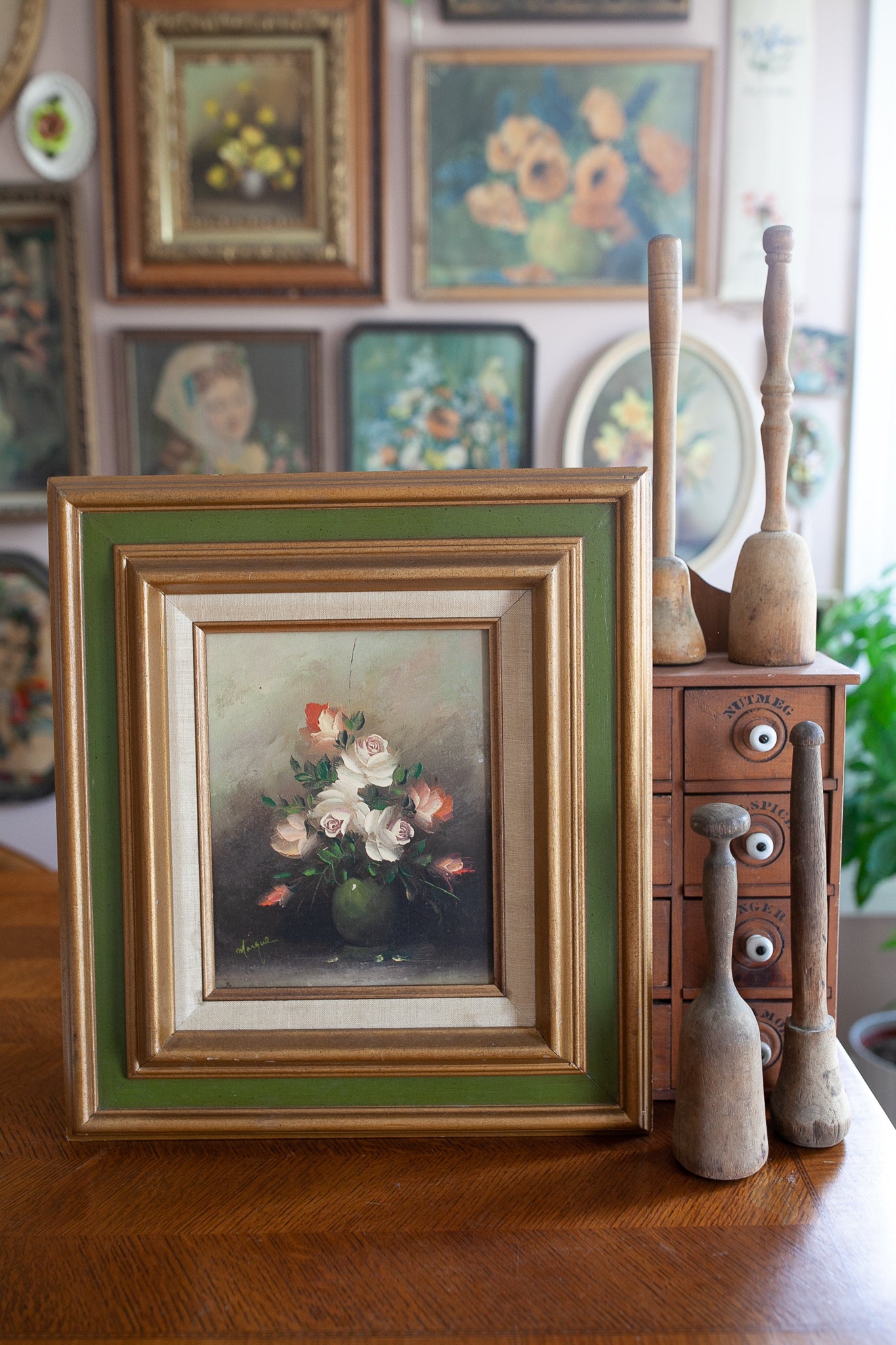 Vintage Floral Painting Framed - Painting Flowers