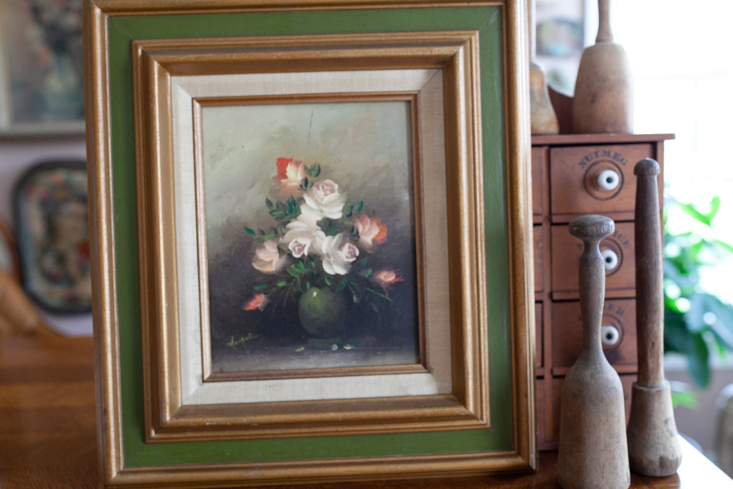 Vintage Floral Painting Framed - Painting Flowers