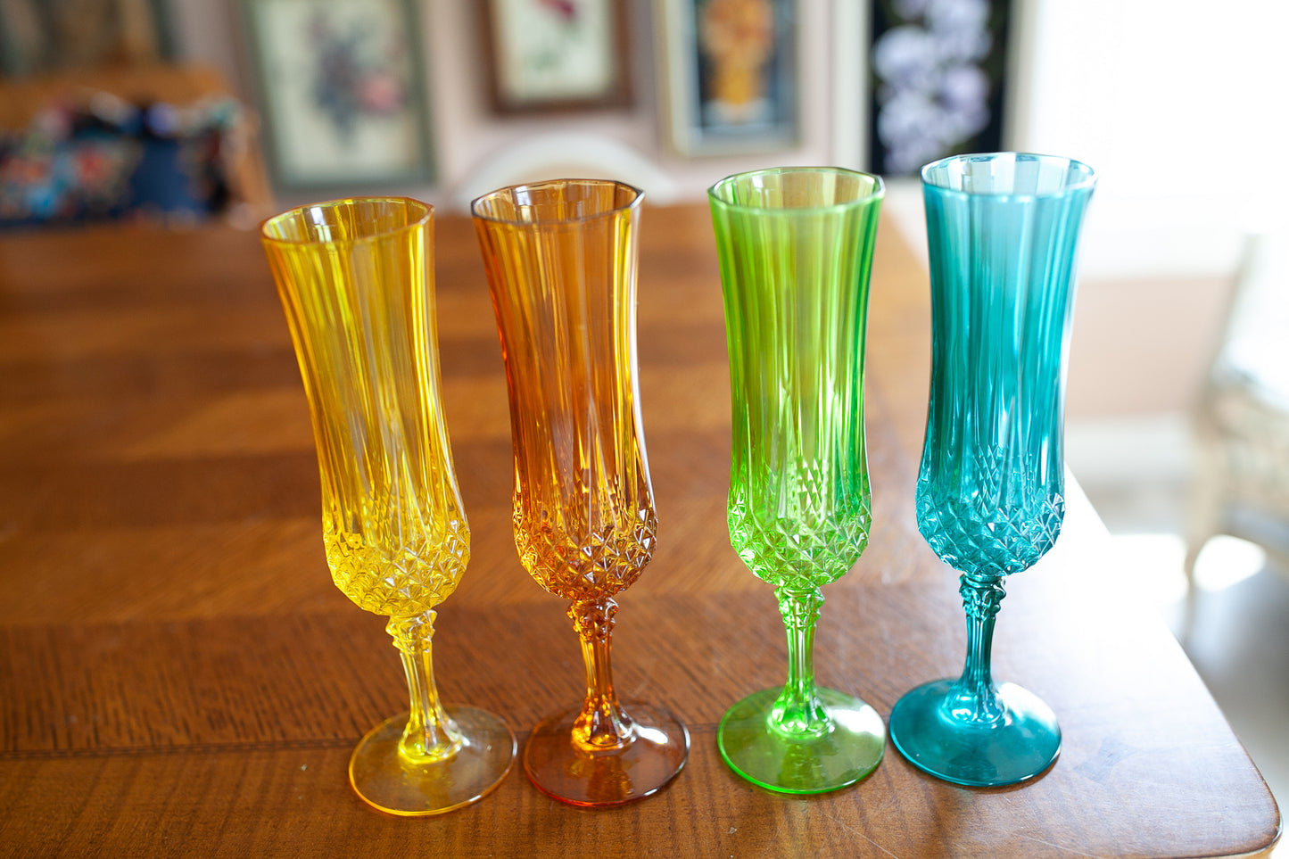 Cristal D'Arques France Longchamp Spring Folies Champagne Flutes