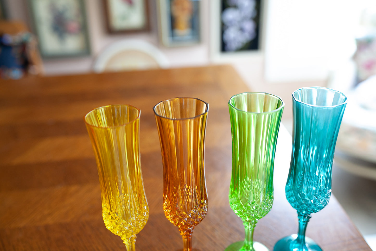 Cristal D'Arques France Longchamp Spring Folies Champagne Flutes