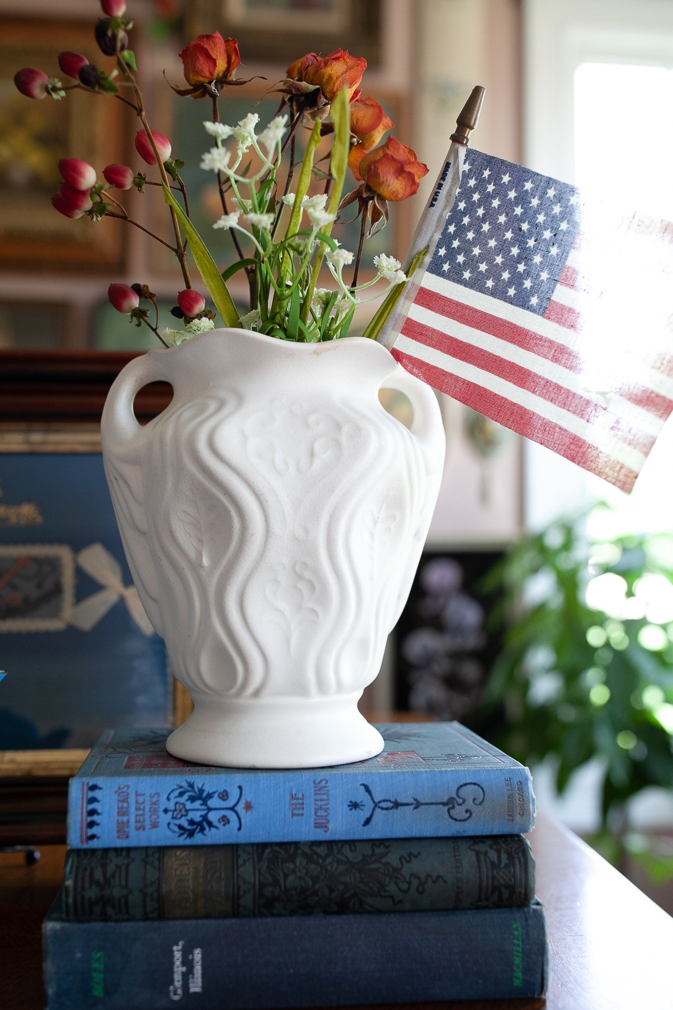 Vintage White Pottery Vase