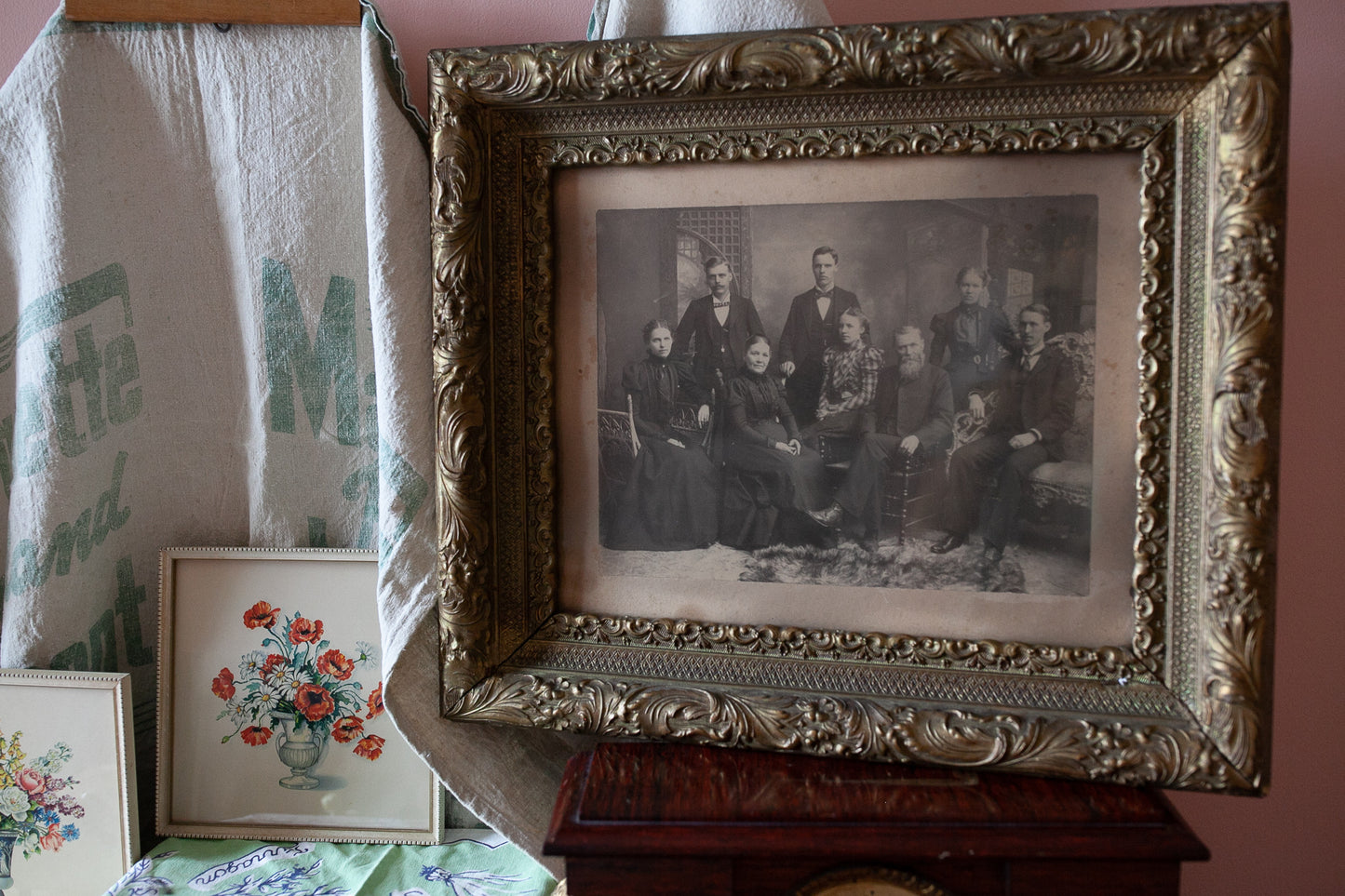 Antique Framed Family Portrait- Antique Gilt Frame