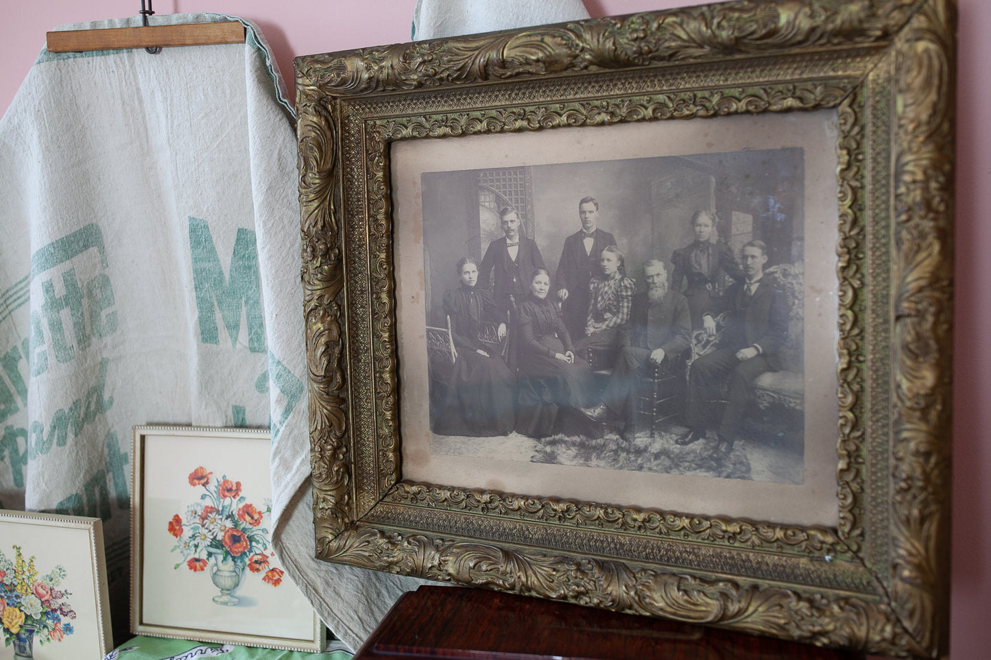 Antique Framed Family Portrait- Antique Gilt Frame