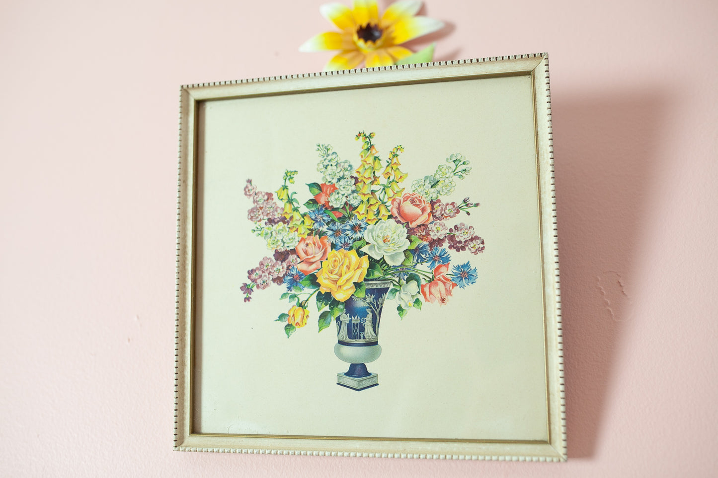 Vintage Floral Framed- Floral Print Framed -Square Frame