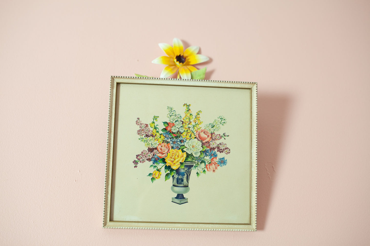 Vintage Floral Framed- Floral Print Framed -Square Frame