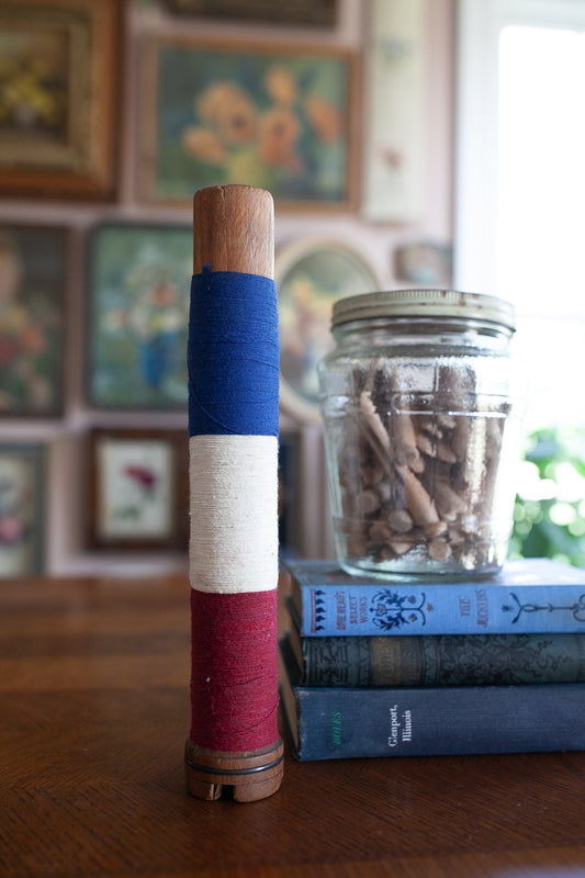 Vintage Red White and Blue Spool - Bowen Hunter Spool
