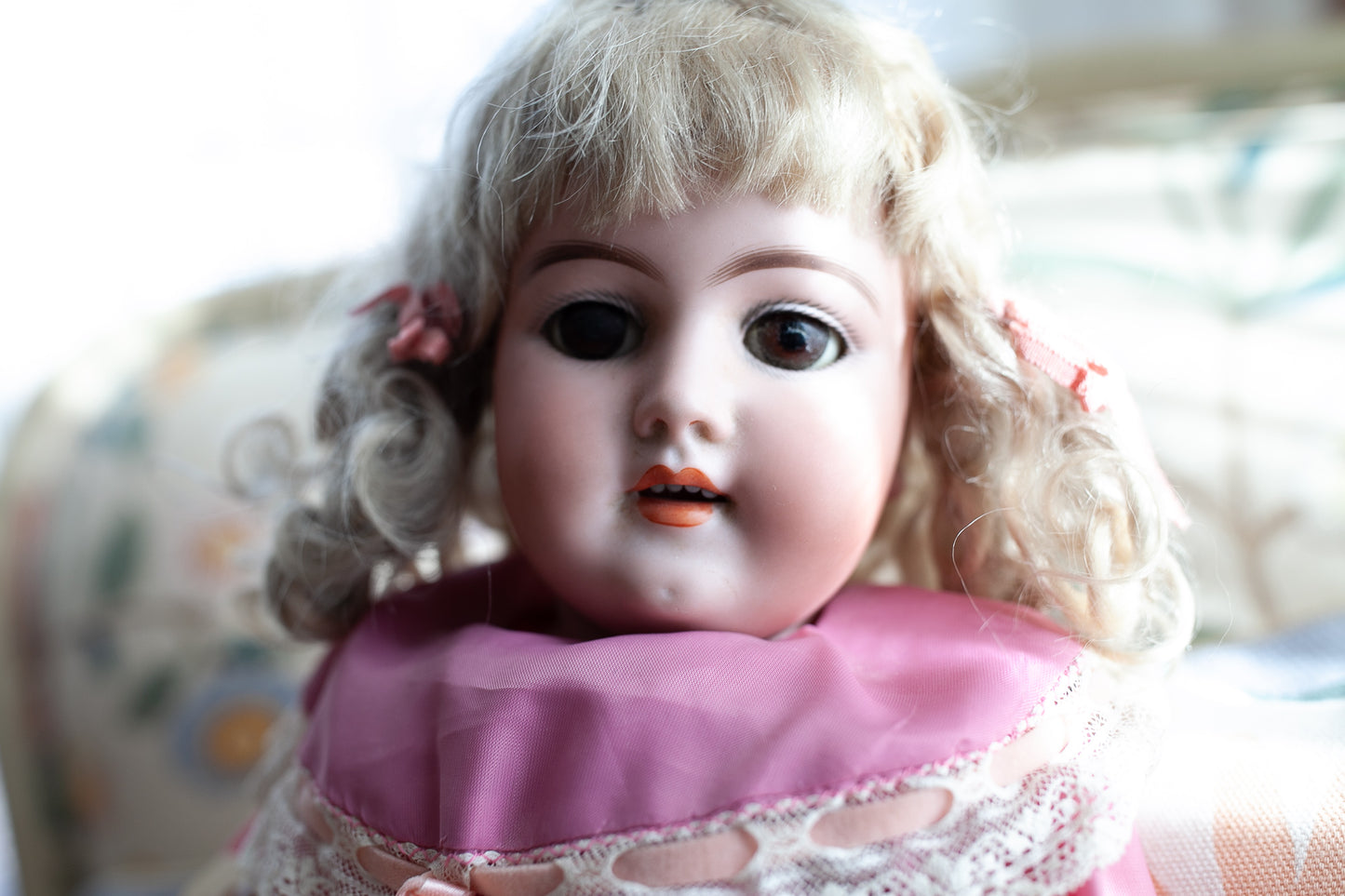 Antique Doll - Heinrich Handwerck German Doll- Composition Jointed Doll with Bisque Head and Sleepy Eyes