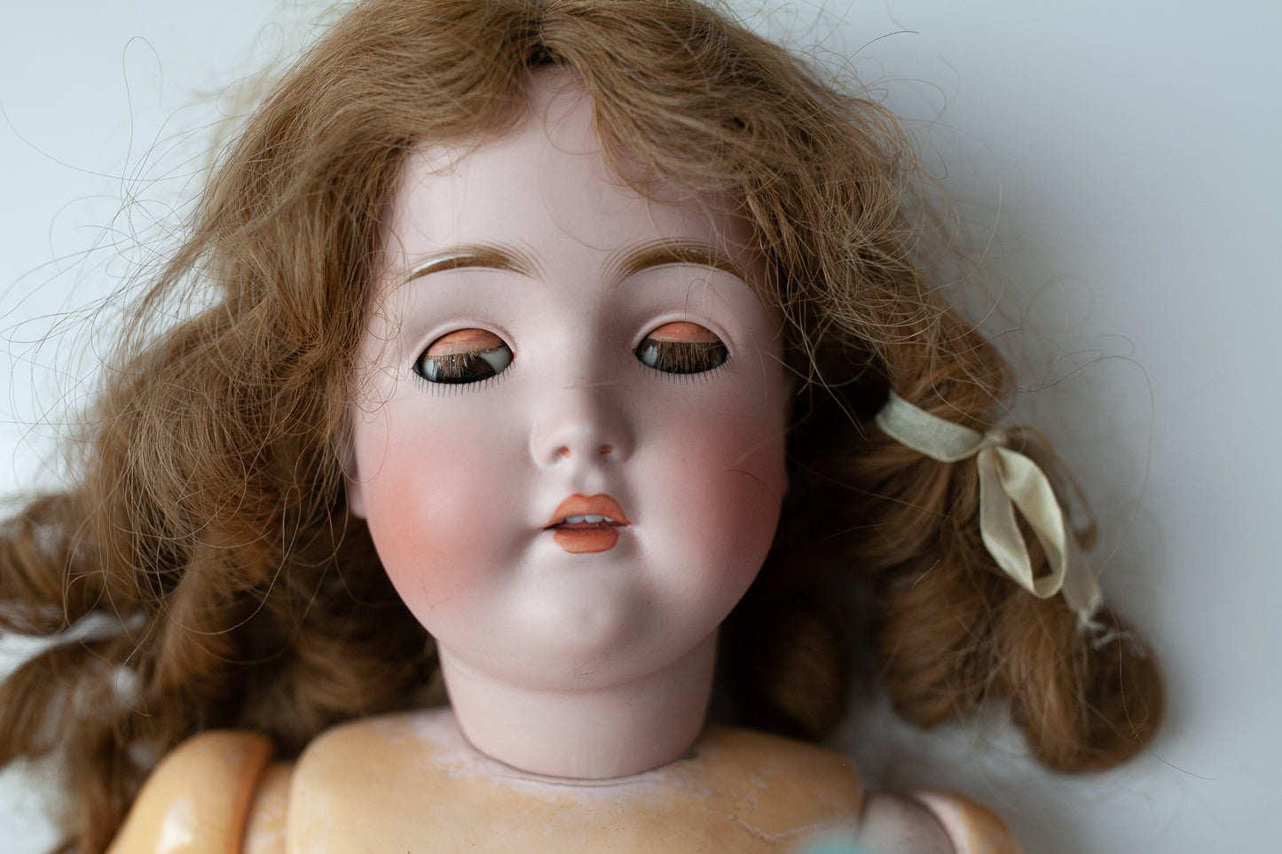 Antique German Doll - Kestner 171 Antique Composition Stamped Body Excelsior Doll - Sleepy Eye Doll -Bisque Head -25" tall