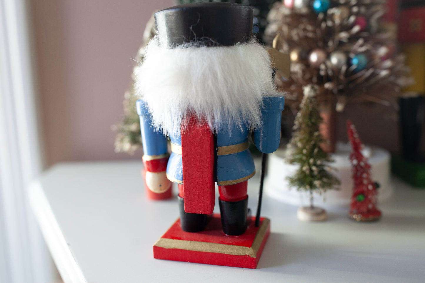 Vintage Wooden Nutcracker- Blue Nutcracker