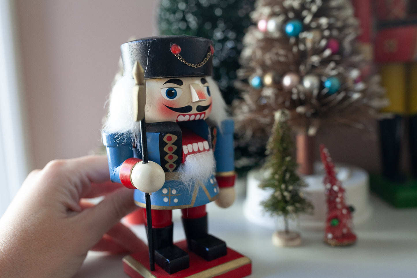 Vintage Wooden Nutcracker- Blue Nutcracker