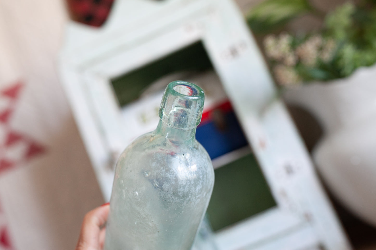 Vintage Glass Bottles - Aqua Glass Bottles -Set of 3