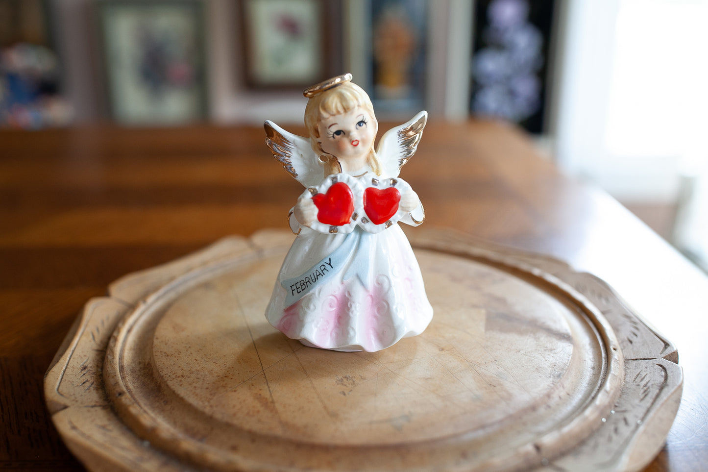 Vintage February Angel - Valentine Angel -Red Heart Angel