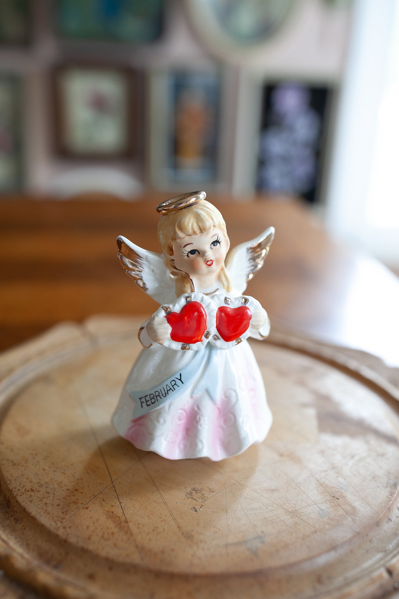 Vintage February Angel - Valentine Angel -Red Heart Angel