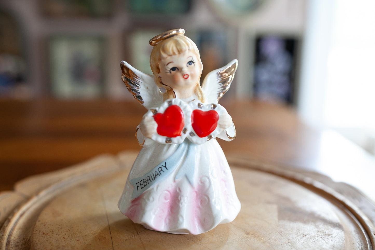 Vintage February Angel - Valentine Angel -Red Heart Angel