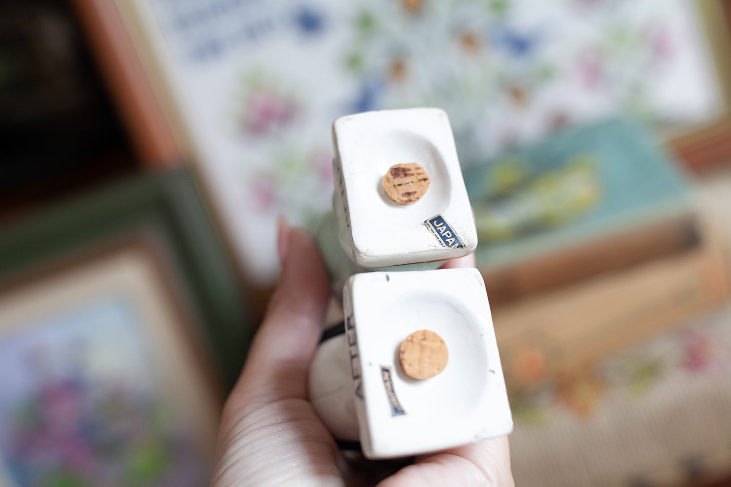 Vintage Wedding Salt and Pepper Shakers- Bride and Groom- Vintage Before and After -Anniversary present