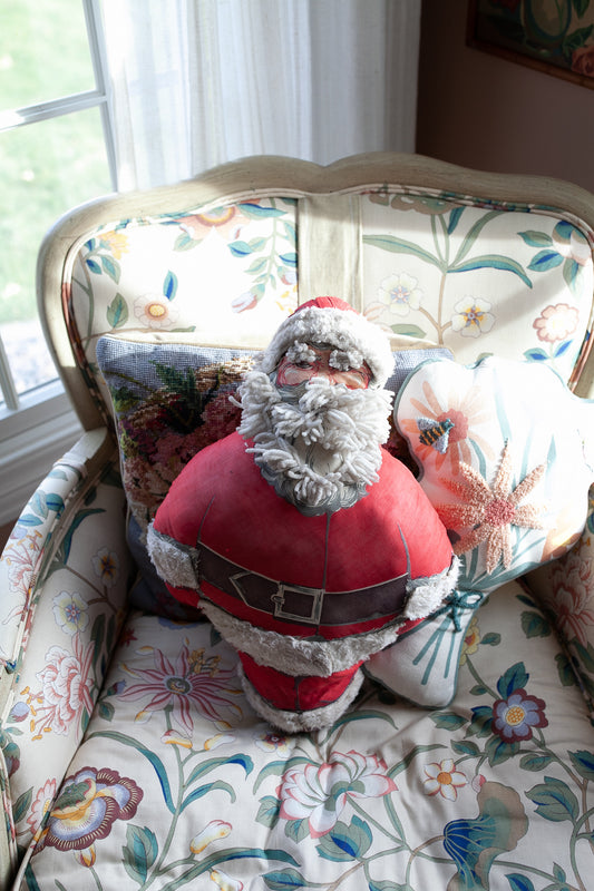 Vintage Santa Claus- Cloth Santa - Stuffed Santa- Toy Santa-Vintage Christmas- Santa Pillow