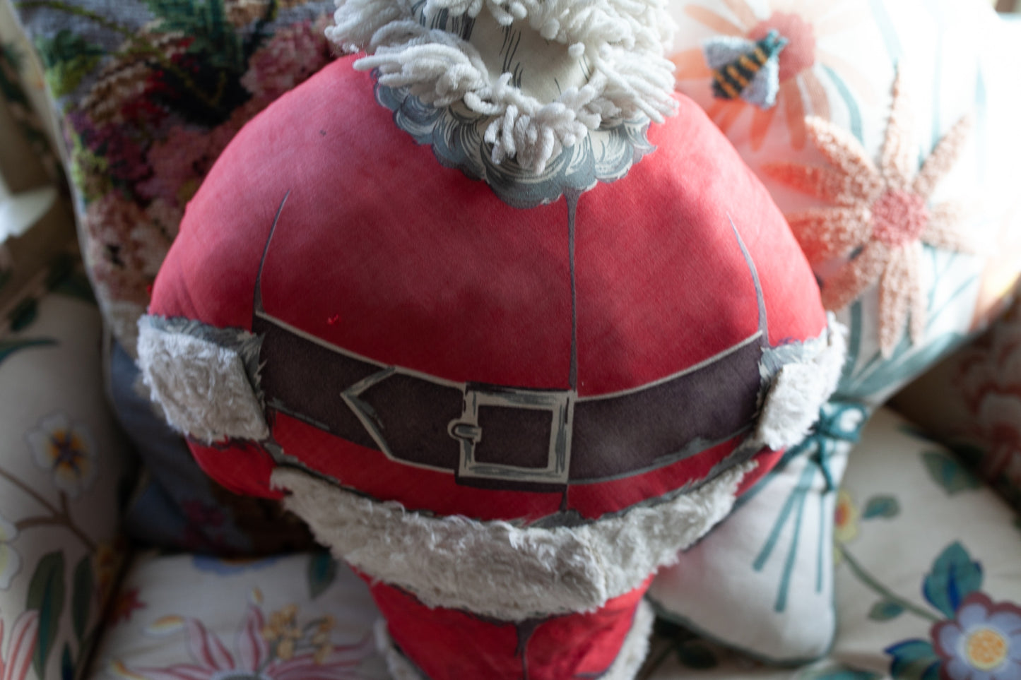 Vintage Santa Claus- Cloth Santa - Stuffed Santa- Toy Santa-Vintage Christmas- Santa Pillow