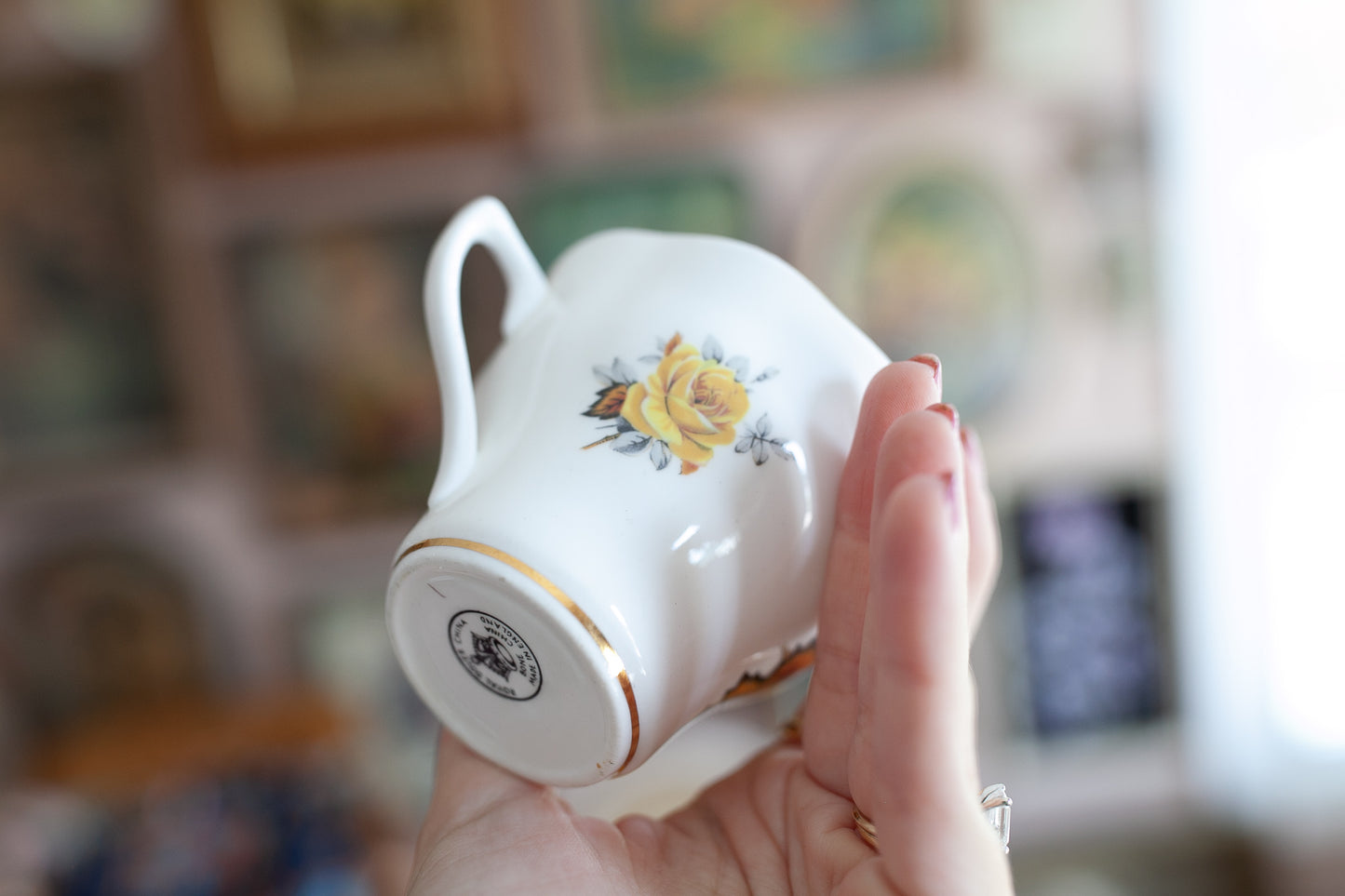 Vintage Teacup -Royal Dover China-Bone China Made in England Yellow Rose